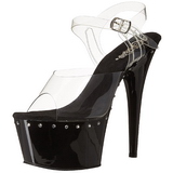 Preto 18 cm Pleaser ADORE-708LS Saltos Altos Plataforma
