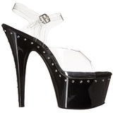 Preto 18 cm Pleaser ADORE-708LS Saltos Altos Plataforma