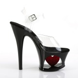 Preto 18 cm Pleaser MOON-708HRS Plataforma Salto Agulha