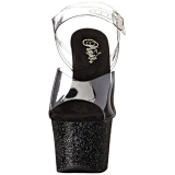 Preto 18 cm Pleaser SKY-308MG sapatos de salto alto glitter
