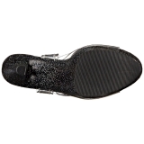 Preto 18 cm Pleaser SKY-308MG sapatos de salto alto glitter