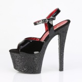 Preto 18 cm SKY-309 glitter plataforma sandálias mulher