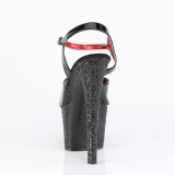 Preto 18 cm SKY-309 glitter plataforma sandálias mulher
