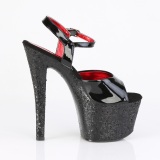 Preto 18 cm SKY-309 glitter plataforma sandálias mulher