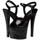 Preto 18 cm SKY-309MG Glitter Plataforma Salto Agulha