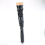 Preto 20 cm FLAMINGO-3000HWR Holograma botas overknee de saltos pole dance