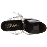 Preto 20 cm FLAMINGO-808G Glitter Plataforma Salto Agulha