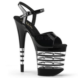 Preto 20 cm Pleaser FLAMINGO-809LN Saltos Altos Plataforma