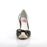 Preto 6,5 cm retro vintage WIGGLE-17 Pinup sapatos scarpin com salto grosso