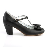 Preto 6,5 cm retro vintage WIGGLE-50 Pinup sapatos scarpin com salto grosso