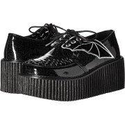 Preto 7,5 cm CREEPER-205 sapatos creepers mulher - asas de morcego