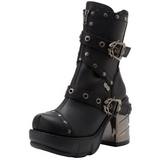 Preto 9 cm SINISTER-201 botinha de mulher plataforma alternativos