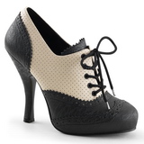 Preto Bege 11,5 cm retro vintage CUTIEPIE-14 Sapatos Scarpin Femininos Oxford