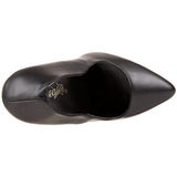 Preto Couro 15 cm DOMINA-420 Sapatos Scarpin Stiletto Salto Agulha