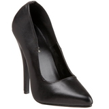 Preto Couro 15 cm DOMINA-420 Scarpin Saltos Altos para Homens
