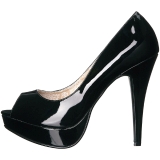 Preto Envernizado 13,5 cm CHLOE-01 numeros grandes scarpin mulher