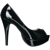 Preto Envernizado 13,5 cm CHLOE-01 numeros grandes scarpin mulher