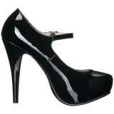 Preto Envernizado 13,5 cm CHLOE-02 numeros grandes scarpin mulher