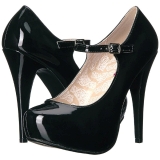 Preto Envernizado 13,5 cm CHLOE-02 numeros grandes scarpin mulher