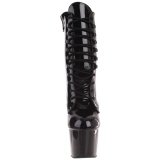 Preto Envernizado 18 cm ADORE-1020 botinha plataforma salto alto