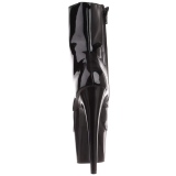 Preto Envernizado 18 cm ADORE-1020 botinha plataforma salto alto