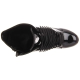 Preto Envernizado 18 cm ADORE-1020 botinha plataforma salto alto