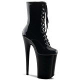 Preto Envernizado 23 cm INFINITY-1020 botinhas pleaser com plataforma