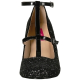 Preto Glitter 10 cm QUEEN-01 numeros grandes scarpin mulher
