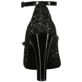 Preto Glitter 10 cm QUEEN-01 numeros grandes scarpin mulher