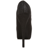 Preto Glitter 14,5 cm Burlesque TEEZE-31G Platform Scarpin Sapatos