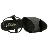 Preto Glitter 15 cm DELIGHT-609-5G Salto Alto Plataforma