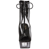 Preto Grade 16 cm Pleaser DELIGHT-1018MSH Plataforma Botinha Cano Curto