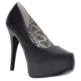 Preto Imitação Couro 14,5 cm Burlesque TEEZE-06W scarpin pés largos para homem