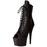 Preto Imitação Couro 18 cm ADORE-1021 botinha plataforma salto alto