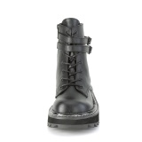 Preto Imitação Couro 3 cm LILITH-152 botinha demoniacult com plataforma