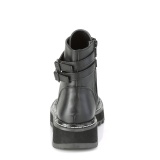 Preto Imitação Couro 3 cm LILITH-152 botinha demoniacult com plataforma
