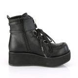 Preto Imitação Couro 6 cm SPRITE-70 botinha demoniacult com plataforma
