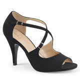 Preto Imitação couro 10 cm DREAM-412 numeros grandes sandálias mulher