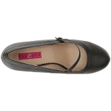 Preto Imitação couro 11,5 cm PINUP-01 numeros grandes scarpin mulher
