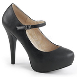 Preto Imitação couro 13,5 cm CHLOE-02 numeros grandes scarpin mulher