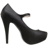 Preto Imitação couro 13,5 cm CHLOE-02 numeros grandes scarpin mulher