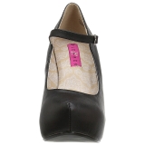 Preto Imitação couro 13,5 cm CHLOE-02 numeros grandes scarpin mulher