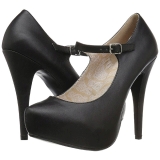 Preto Imitação couro 13,5 cm CHLOE-02 numeros grandes scarpin mulher