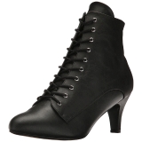 Preto Imitação couro 7,5 cm DIVINE-1020 numeros grandes botinha mulher