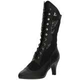 Preto Imitação couro 7,5 cm DIVINE-1050 numeros grandes botinha mulher