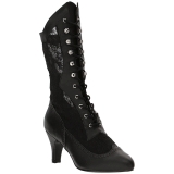 Preto Imitação couro 7,5 cm DIVINE-1050 numeros grandes botinha mulher