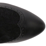 Preto Imitação couro 7,5 cm DIVINE-1050 numeros grandes botinha mulher