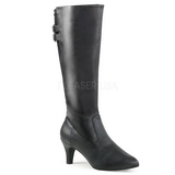 Preto Imitação couro 7,5 cm DIVINE-2018 numeros grandes botas mulher