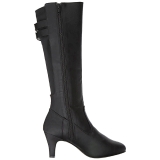 Preto Imitação couro 7,5 cm DIVINE-2018 numeros grandes botas mulher