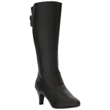 Preto Imitação couro 7,5 cm DIVINE-2018 numeros grandes botas mulher